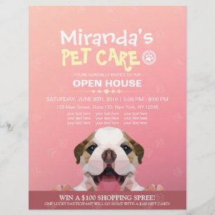 Pet Care Grooming Shop Pet Beauty Salon Open House Flyer
