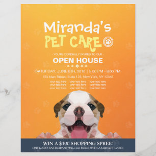 Pet Care Grooming Shop Pet Beauty Salon Open House Flyer