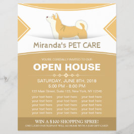 Pet Care Grooming Shop Pet Beauty Salon Open House Flyer