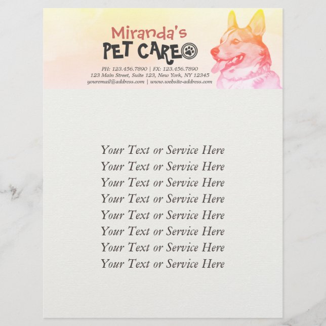 Pet Care Grooming Sitting Dog Beauty Salon Flyer (Vorne)