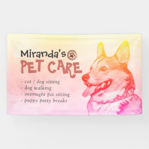Pet Care Grooming Sitting Salon Corgi Dog Banner