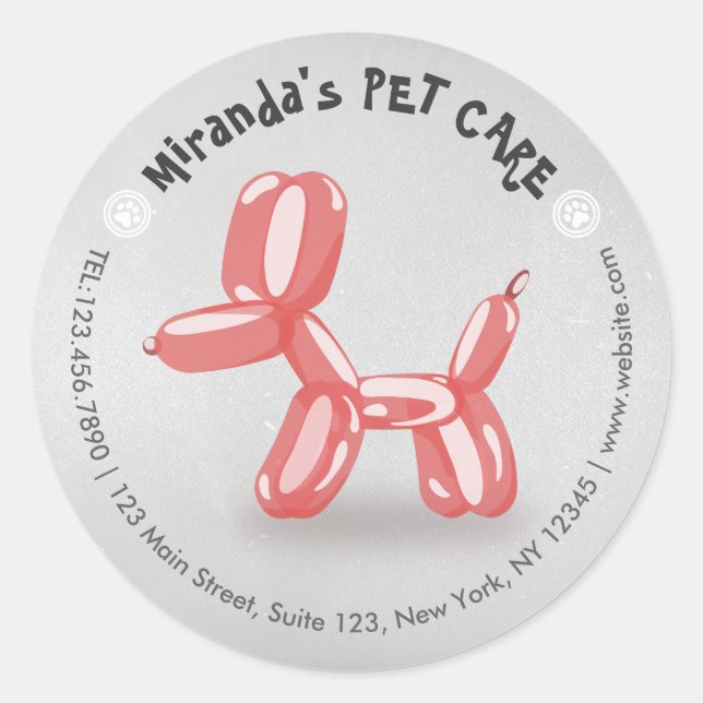 Pet Care Grooming Sitzen Baden Niedlicher Hunde Ba Runder Aufkleber (Vorderseite)