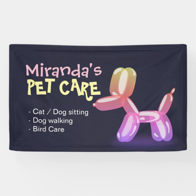 Pet Care Sitting Bade Grooming Salon Food Shop Banner (Horizontal)
