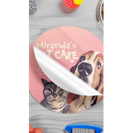 Pet Care Sitting Bade Grooming Salon Food Shop Runder Aufkleber