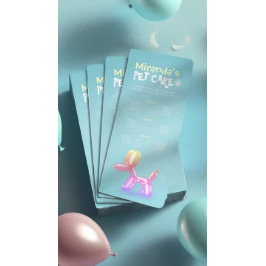 Pet Care Sitting Grooming Beauty Salon Preisliste Werbekarte