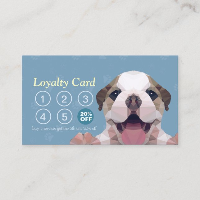 Pet Care Sitzen Bade & Grooming Loyalty Punch Treuekarte (Vorderseite)