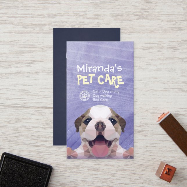 Pet Care Sitzen Bade & Grooming Loyalty Punch Treuekarte (Vorderseite/Rückseite Beispiel)