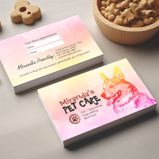 Pet Care Sitzen Baden Grooming Salon Corgi Hund Terminkarte (Von Creator hochgeladen)