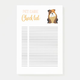 PET CARE TO DO LIST POST-IT KLEBEZETTEL