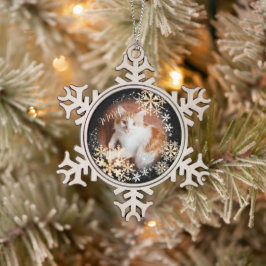 Pet Cat Christmas Black Gold Ornament