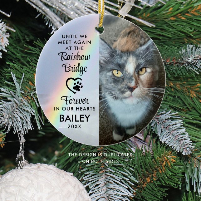 Pet Cat Memorial Foto Rainbow Bridge Keramik Ornament (Von Creator hochgeladen)