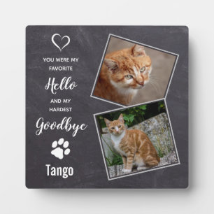 Pet Cat Memorial Geschenk Hallo Auf Wiedersehen Zi Fotoplatte