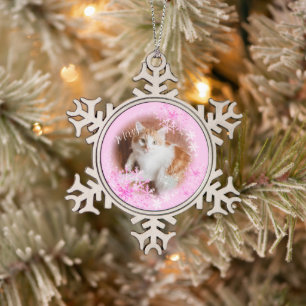 Pet Cat Weihnachten Rosa Ornament