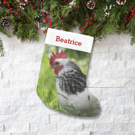 Pet Chicken Lover Foto und Name Personalisiert Kleiner Weihnachtsstrumpf