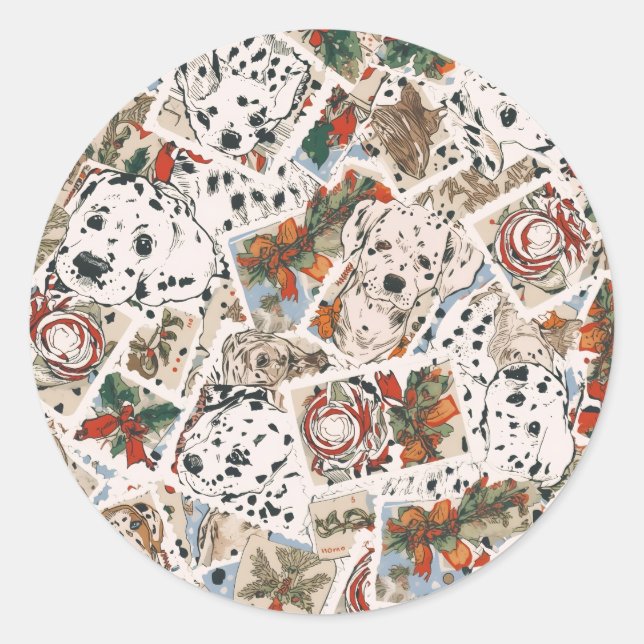 Pet christmas  runder aufkleber (Vorderseite)