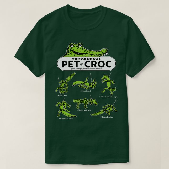 Pet Croc Walking Foam Toy Dark T-Shirt (Design vorne)