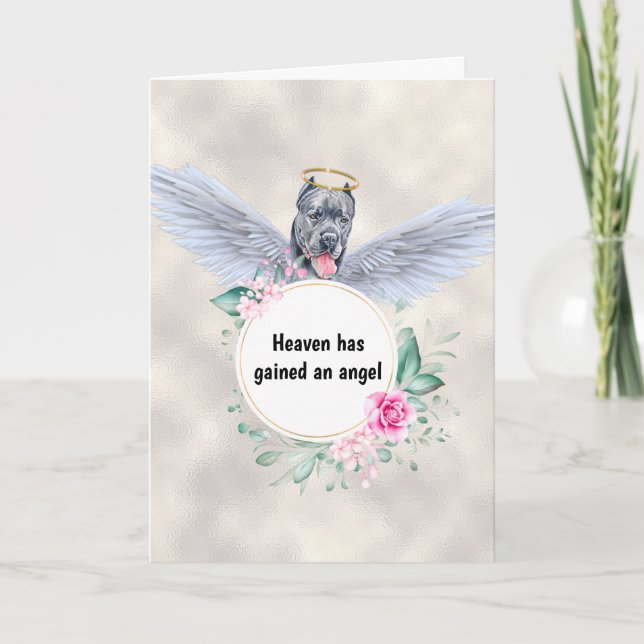 Pet-Denkmal Cane corso Hundengel Flügel Gedicht Karte (Vorderseite)