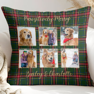 Pet Dog Custom Gold Foto Collage Weihnachten Karie Kissen