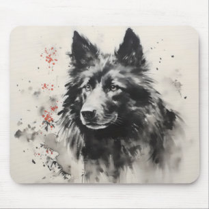 Pet Dog Ink Painting Mousepad