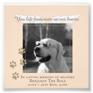 Pet Dog Memorial Foto Plaque Print Keepake