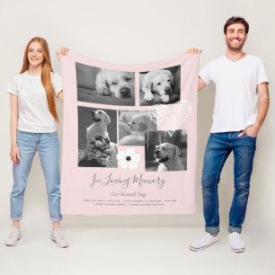 Pet Dog Memorial Keepake Foto Collage Geschenk Ged Fleecedecke