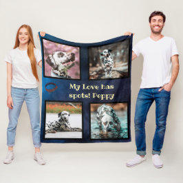 Pet dog photo collage dalmatian  fleecedecke