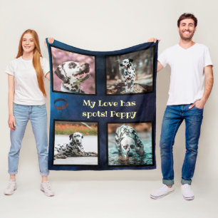 Pet dog photo collage dalmatian fleecedecke