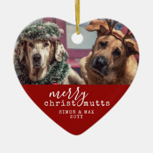 Pet Dog Weihnachten Personalisiertes Herz Form Keramik Ornament