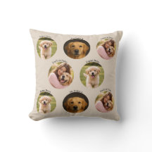Pet Family Photos Mother's Day Throw Pillow Beige