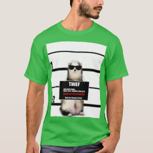 Pet Ferret Funny Dieb Mugshot Ferret Lover Geschen T-Shirt