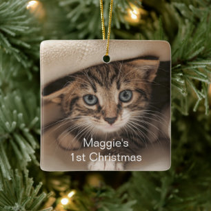Pet First Christmas Foto Keramikornament