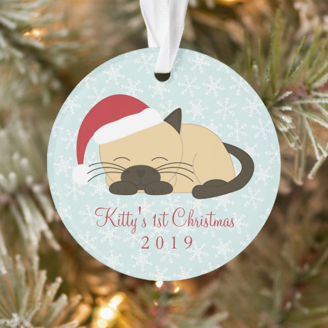 Pet Foto Cat Christmas Ornament (Baum)
