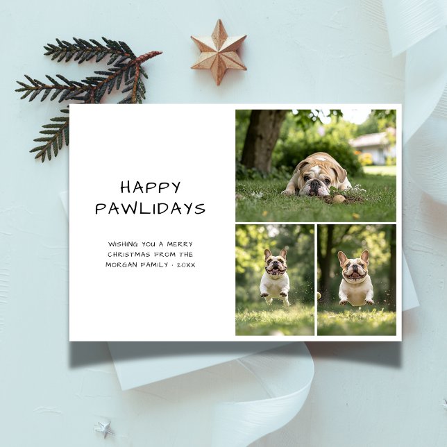 Pet Foto Happy Pawlidays Funny BullDog Weihnachten (Von Creator hochgeladen)