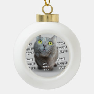PET-Foto ✨ Individuelles Einzelstück Keramik Kugel-Ornament