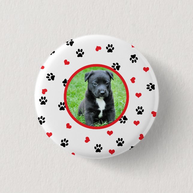 pet Foto mit niedlichem süßem Tatzen- und Button (Vorderseite)