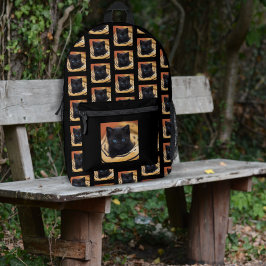 Pet Foto Pattern Black Backpack Bedruckter Rucksack