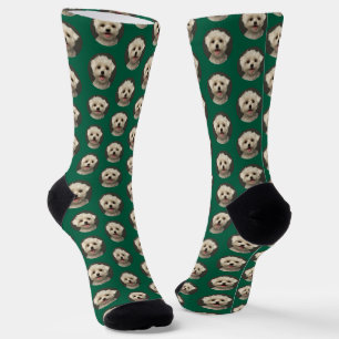 Pet Foto Pattern Kelly Green Niedlich Socken