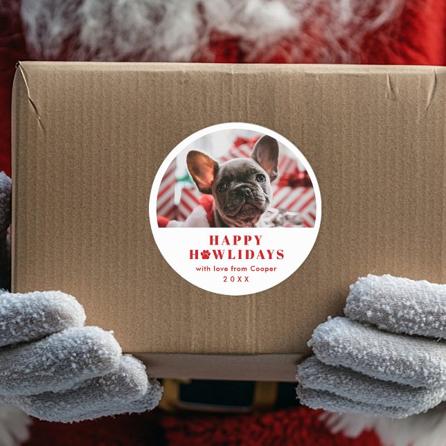 Pet Foto Paw Print Pub Weihnachtsfeiertag Runder Aufkleber (Von Creator hochgeladen)