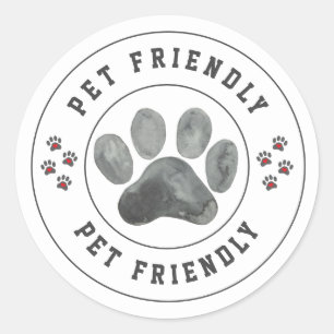 Pet Friendly Aquarellpfanne Runder Aufkleber