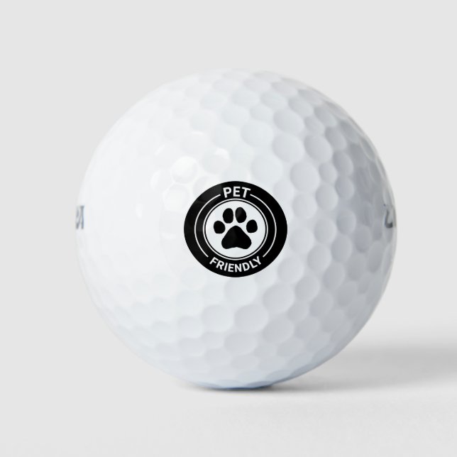 Pet Friendly Bestie Westie Gezeichnet Paw - Black Golfball (Vorderseite)