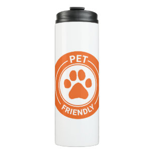 Pet Friendly Bestie Westie Gezeichnet Paw - Orange Thermosbecher