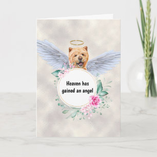 Pet-Gedenkstätte Chow chow Hund Engel Flügel Gedic Karte