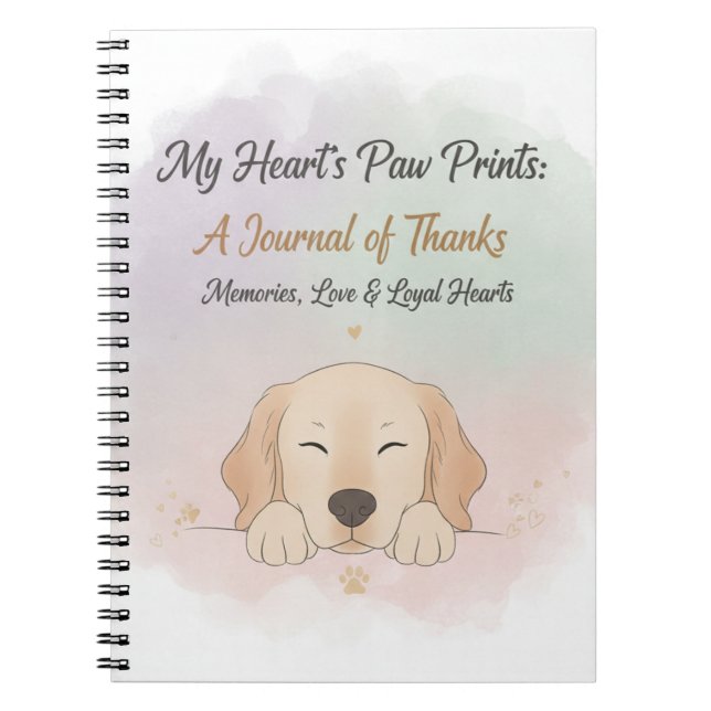 Pet Gratitude & Memory Journal Cover – Dog & Cat  Notizblock (Vorderseite)