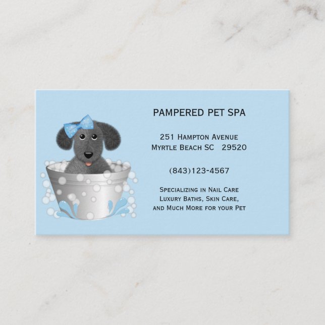Pet Groomer Business Card Visitenkarte (Vorderseite)