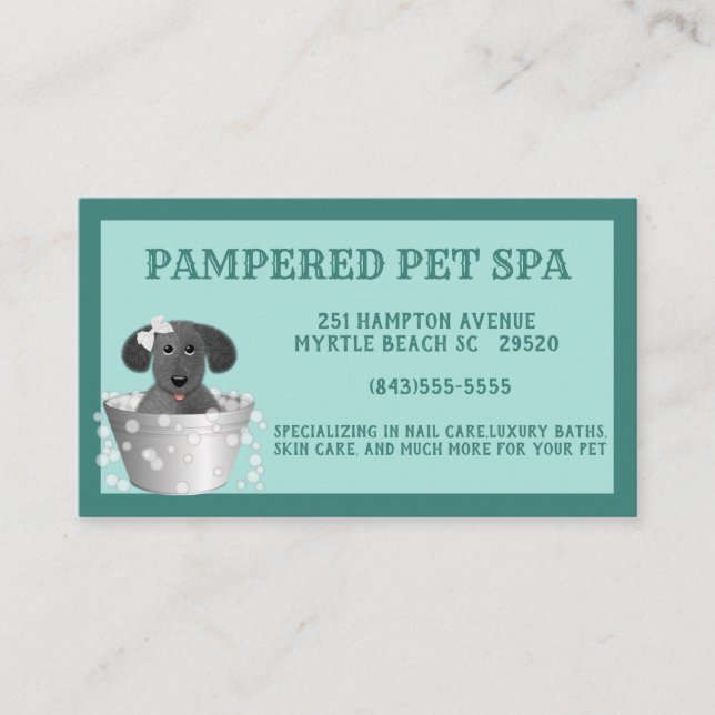 Pet Groomer Business Card Visitenkarte (Vorderseite)