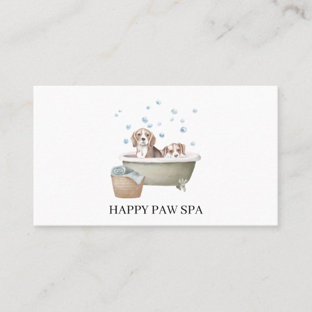Pet Groomer, Dog Grooming Business Card Visitenkarte (Vorderseite)