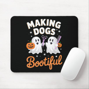 Pet Groomer Funny Halloween macht Hunde bootisch Mousepad