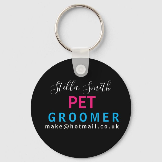 PET Groomer, Hundeschwalker, Designer Schlüsselanhänger (Vorderseite)