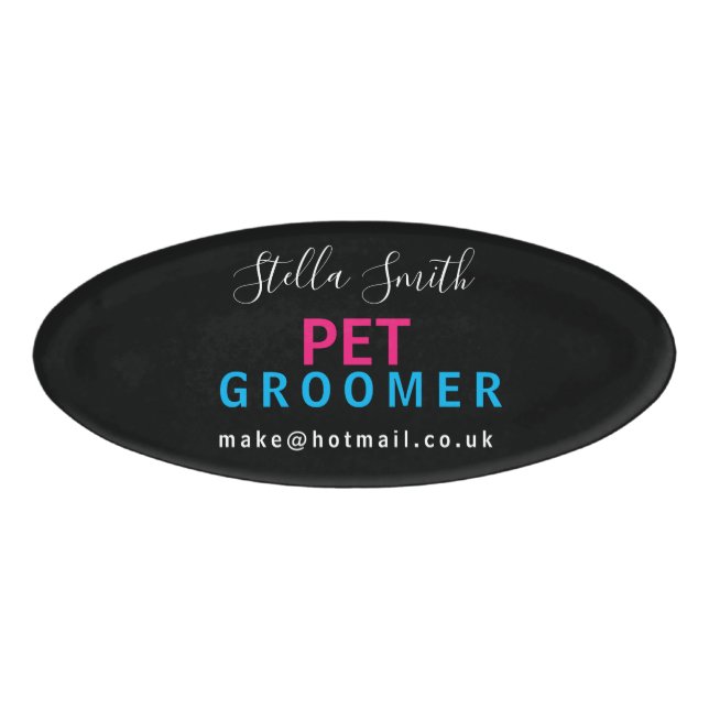 PET Groomer, Hundeschwalzer, Designer-Künstler Namenschild (Vorderseite)