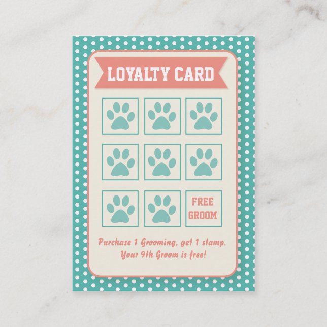 Pet Groomer Loyalty Card - Personalizable Treuekarte (Vorderseite)